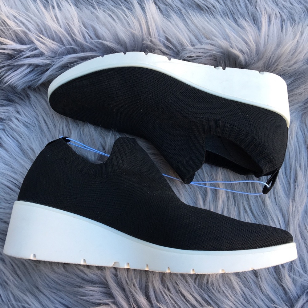 Steven New York Black Slip-on Wedge Sneakers